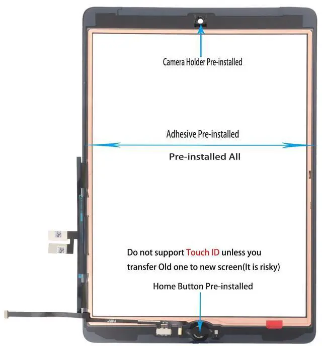Alt view image 3 of 5 - for iPad 9 (9th Generation) Screen Replacement | OEM Digitizer Touch Glass Replacement for ipad 9th Gen 10.2 inch (A2602 A2603 A2604 A26052021 Released) with Home Button