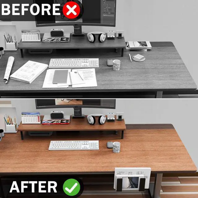 Alt view image 3 of 7 - Adjustable Side Laptop Mount, No Drill Desk Storage Organizer, Metal Hanging Notebooks Holder, Punch-Free Clamp for MacBook Pro, Documents with Anti-Scratch Silicone