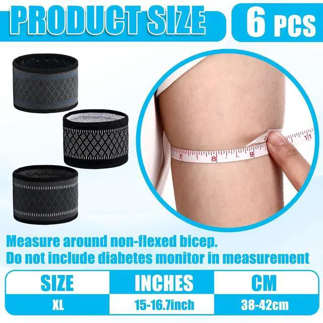 Alt view image 2 of 6 - 6 Pcs Arm Band Sensor Cover Washable Reusable Sensor Breathable Armband Sleeve for Kids Adults During Sport Exercise Supplies, Replace Adhesive Patches Tape, XL, 15-16.7 Inches, 3 Color