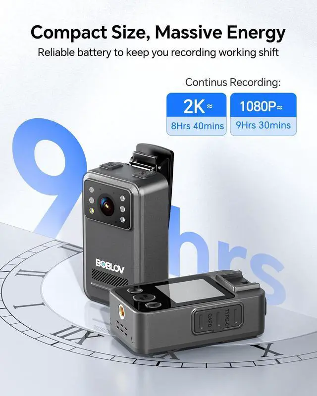 Alt view image 3 of 7 - A28 Small Body Camera, Mini Video Camera Camcorder with 2K, 9 Hours Battery Life, with Night Vision, and Bike Mount for On-The-Go Recording, Law Enforcement and Personal Usage(128GB)