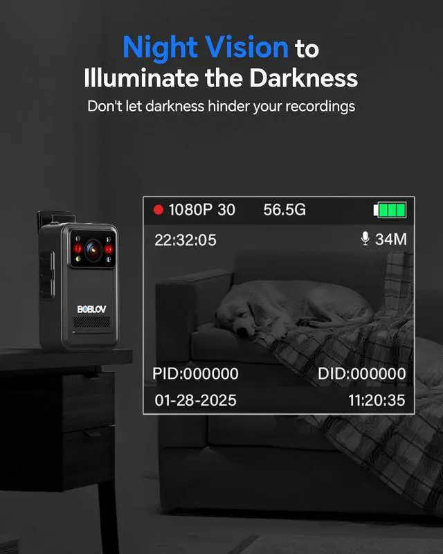 Alt view image 6 of 7 - A28 Small Body Camera, Mini Video Camera Camcorder with 2K, 9 Hours Battery Life, with Night Vision, and Bike Mount for On-The-Go Recording, Law Enforcement and Personal Usage(128GB)