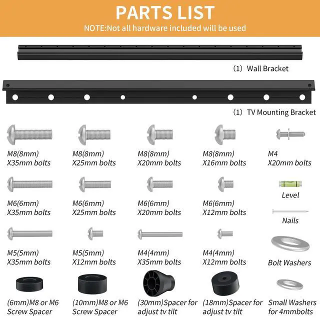 Alt view image 6 of 6 - Studless TV Wall Mount for 12-55 Inch Smart TVs, No Drill Drywall TV Mount | No Stud TV Hanger, 1.2" Low Profile, Max VESA 400x400mm up to 100 lbs, No Damage, Easy Installation with Bubble Level