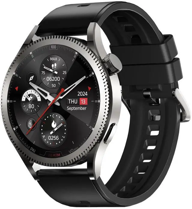 Alt view image 2 of 7 - Smartwatch that Can Call-Sports Modes Pressure Monitor Steps Counter Fitness Track Sleep Monitor Compatible,BT Calls,1.42" HD,48mm, IP67 with Android & iPhone for Men Women