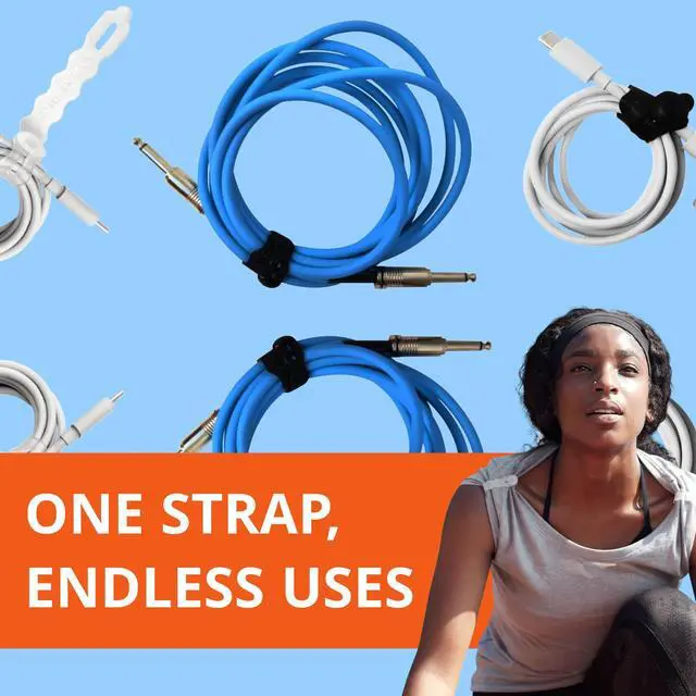 Alt view image 6 of 7 - Silicone Shirt Sleeve Ties - Made in Maine USA - Medical Grade Cord Ties - Endless Uses for Cords, iPhones & More - Reusable Cable Ties (16 Pack) (Clear)