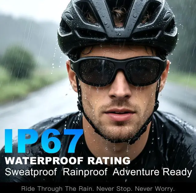 Alt view image 5 of 7 - AI Smart Glasses, IP67 Waterproof Bluetooth 6.0 Open Ear, 20H Music & Calls, UV400 Polarized Lens, Real-Time Translation, AI Assistant Lily, Lightweight Sports Sunglasses