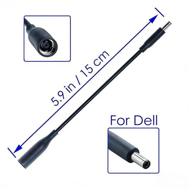 Alt view image 3 of 7 - Power Adapter 5 Count 7.4mm Female to 4.5mm Male Tip Adapter Converter Cable for Dell Laptop Power Supply