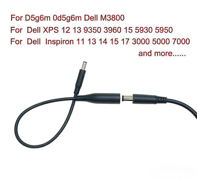 Alt view image 4 of 7 - Power Adapter 5 Count 7.4mm Female to 4.5mm Male Tip Adapter Converter Cable for Dell Laptop Power Supply