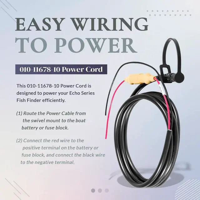 Alt view image 5 of 7 - 010-11678-10 Power Cable, 4-Pin Power Cord Fit for Garmin Echo Fish Finder 100, 101, 150, 151, 151dv, 200, 201, 201dv, 300c, 301c, 301dv, 500c, 501c, 550c, 551c, 551dv (6 ft. /1.8m)