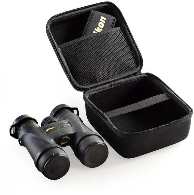 Alt view image 5 of 6 - Hard Case for Nikon 7576 MONARCH 5 8x42 Binocular - EVA Travel Shell | Shockproof EVA hard shell, fits Nikon Monarch 5 8x42, water-resistant travel storage, interior accessory mesh pocket, black