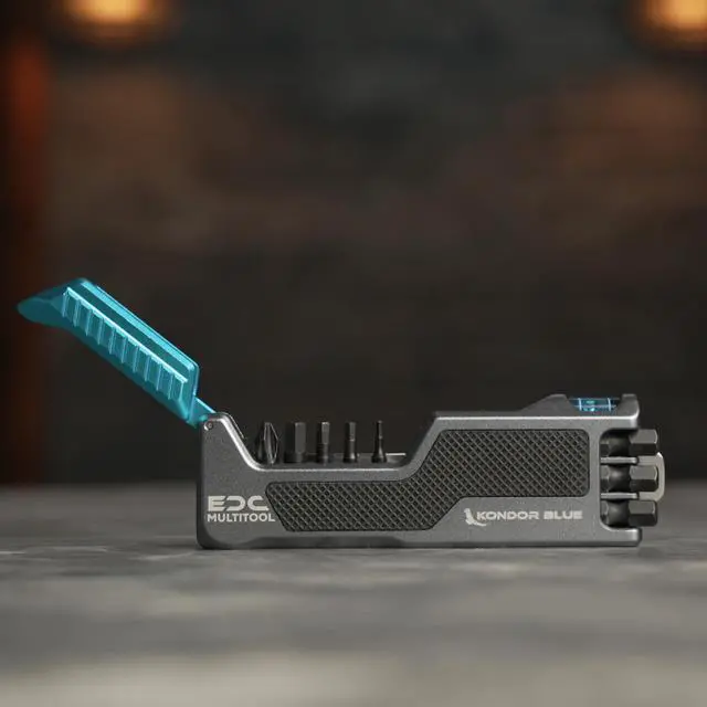 Alt view image 4 of 7 - EDC Multi-Tool V2 | 1/4 Bit Driver, Torque Driver, Camera Rig Tool, Magnetic Flip Lid, Bubble Level, Belt Clip, Aerospace-Grade Aluminum | Space Gray