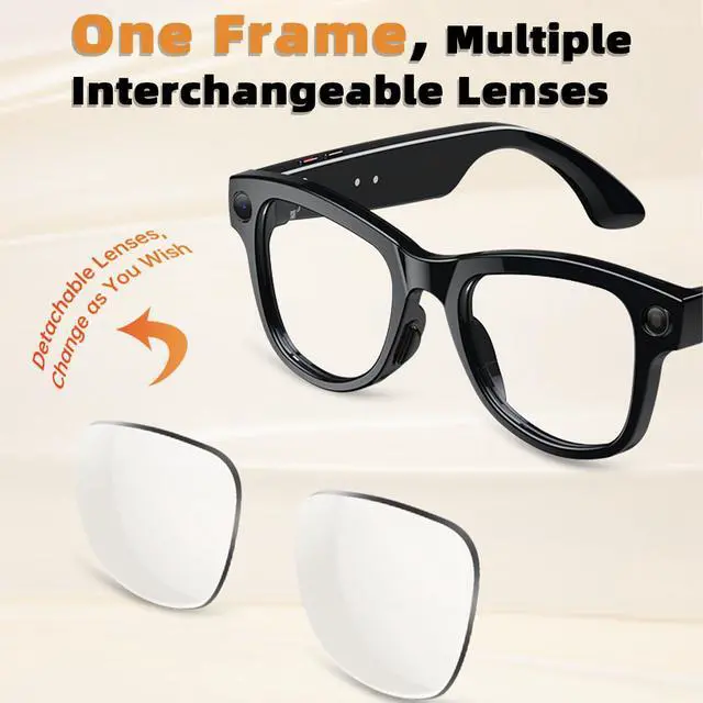 Alt view image 7 of 7 - AI Smart Glasses with Real-Time Language Translation & 4K Camera | ChatGPT Powered Voice Assistant, Open Ear Headphones, Object Recognition & 3600mAh Charging Case for Travel & Content Creation