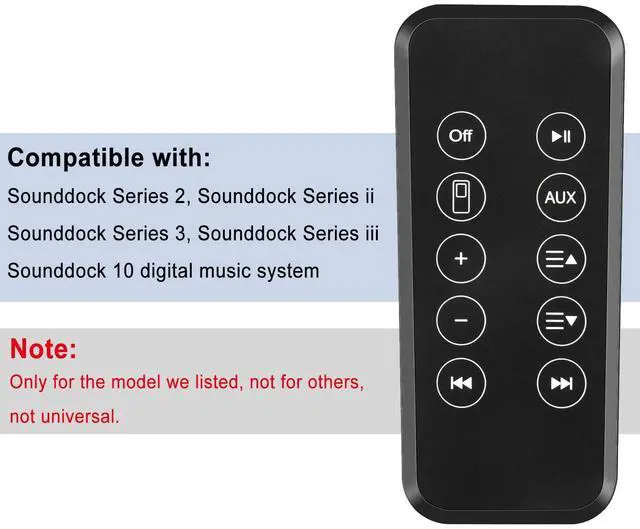 Alt view image 2 of 7 - Replacement for Bose SoundDock 10 Remote with CR2025 Battery, Also Fit for Bose Sounddock Series 2 3 II III Digital Music System Remote Control