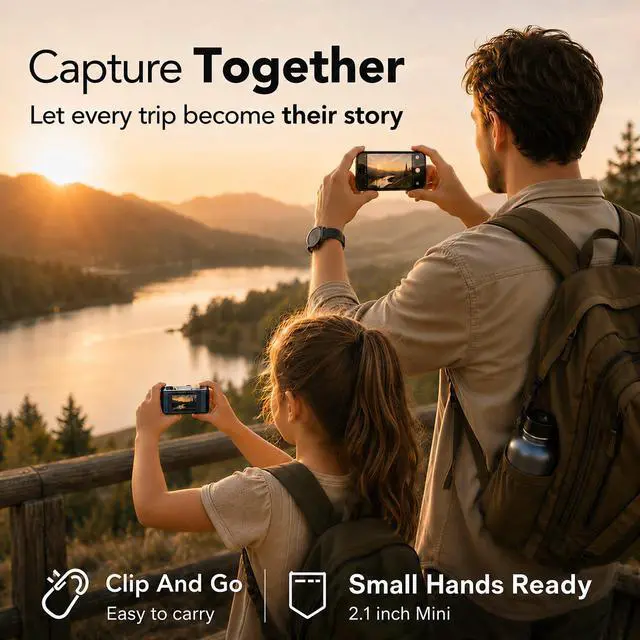 Alt view image 4 of 7 - Mini Keychain Digital Camera 1080P for Family Travel Camping Vlog | Mini Vintage Camera, FHD Small Retro Digital Camera with 0.96 Inch Colour Screen, Compact Photo Camera with Flash & Recording