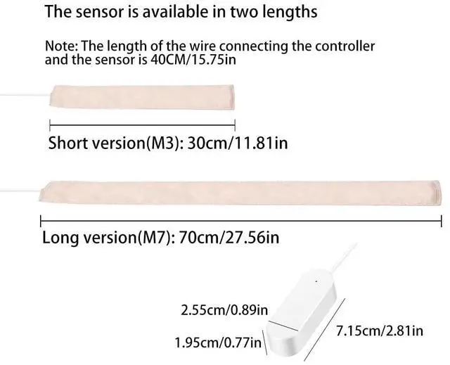 Alt view image 3 of 7 - Zigbee Pressure Senor Occupancy/Presence Detector Stress Belt Hidden in Bed/Sofa Battery Powered Tuya Smart Life Home Automation M7