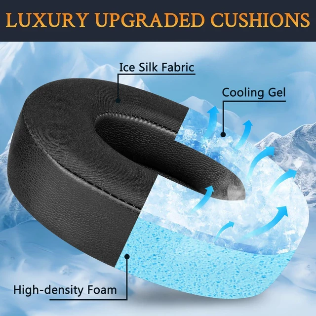 Alt view image 5 of 7 - Cooling Earpads for JBL Tune 760NC, Tune 770NC - Black | for JBL Tune(700BT/710BT/720BT/750BTNC/760NC/770NC) Headphones