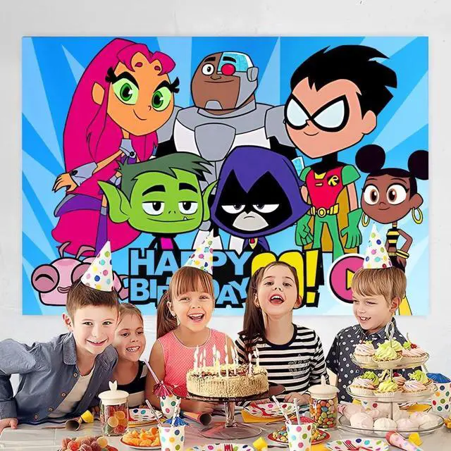 Alt view image 2 of 4 - Titans Backdrop Birthday Decorations, Titans Birthday Banner Backdrop for Kids Birthday Party Supplies (5x3ft)