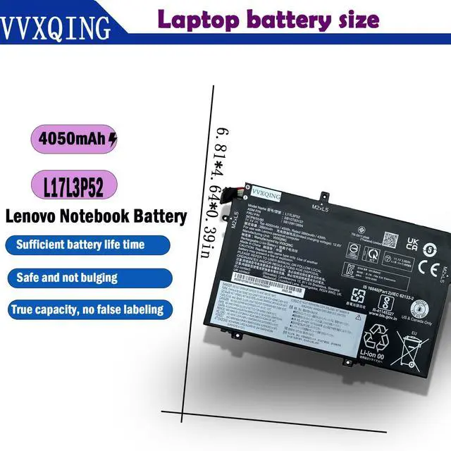 Alt view image 7 of 7 - L17L3P52 01AV463 Battery for ThinkPad L480 L490 L580 L590 L14 L15 Series L17M3P53 SB10K97610 SB10K97611 01AV466 01AV464 L17M3P54 SB10K97612 01AV465 L17C3P52 RPJC3 0RPJC3 F62GO Vostro 13 5370