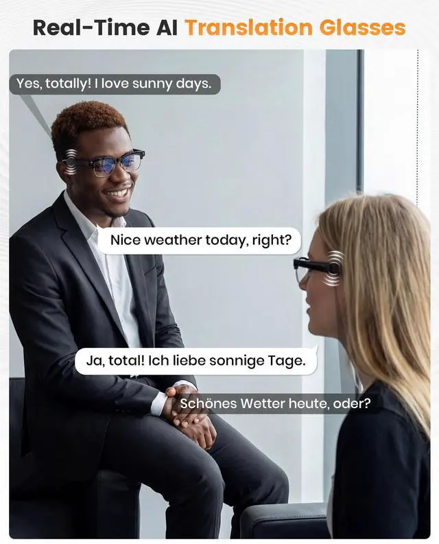 Alt view image 6 of 7 - AI Smart Glasses with Camera, Anti-Shake Video & Photo Capture | Open-Ear Music & Calls, Touch Control, Voice Assistant, Real-Time Translation, Auto Photochromic UV400 PC Lenses