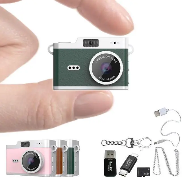 Main image of Keychain Digital Camera,Mini Digital Camera with 32GB Card,Video Recording,Bag Charms,Compact Micro Thumb Camera,Photography Cameras for Beginners Teens and Adults (Green)