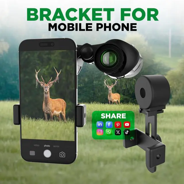Alt view image 6 of 7 - 20x50 High Powered Binoculars for Adults with Smart Phone Adapter Waterproof Compact Hunting Binoculars for Bird Watching, Low Light Night Vision Travel Binoculars with Carrying Case & Strap