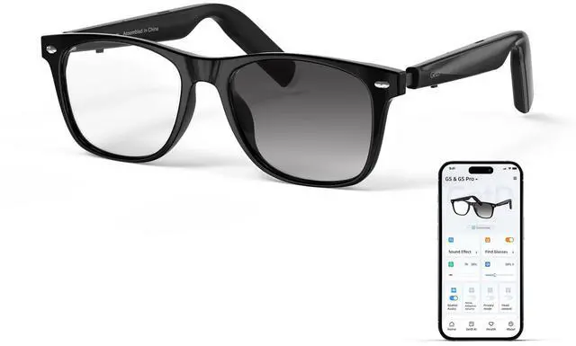 Main image of AI Glasses, Smart Glasses Powered by ChatGPT, Real-Time AI Translation | Photochromic lens, AI translation in 145 languages, Handsfree calls, Immersive audio, Holds AI conversations