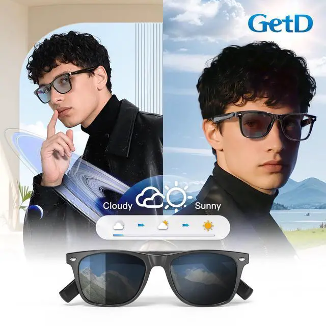 Alt view image 2 of 7 - AI Glasses, Smart Glasses Powered by ChatGPT, Real-Time AI Translation | Photochromic lens, AI translation in 145 languages, Handsfree calls, Immersive audio, Holds AI conversations