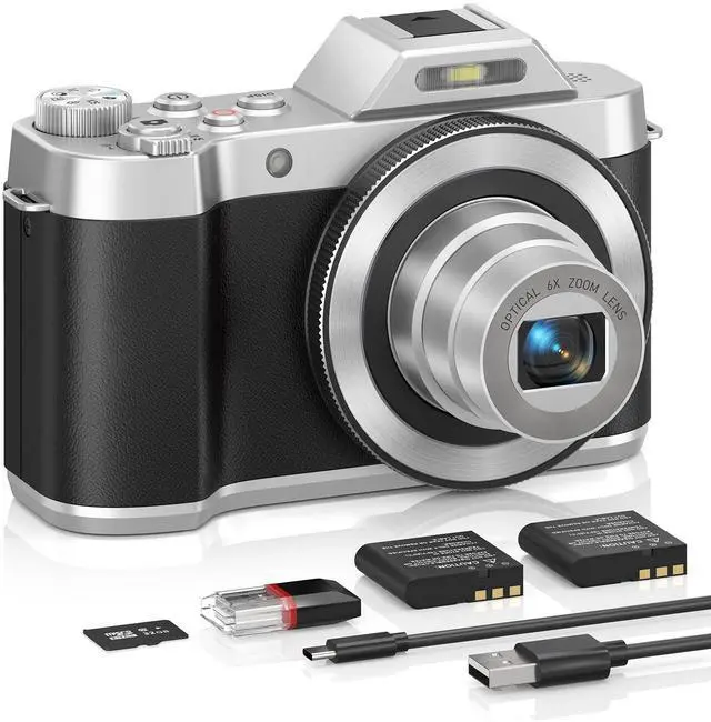 Main image of 4K 64MP Digital Camera, 6X Optical Zoom Retro WiFi Autofocus | Long-lasting rechargeable battery | Lightweight for travel vlogging | Perfect for gifting