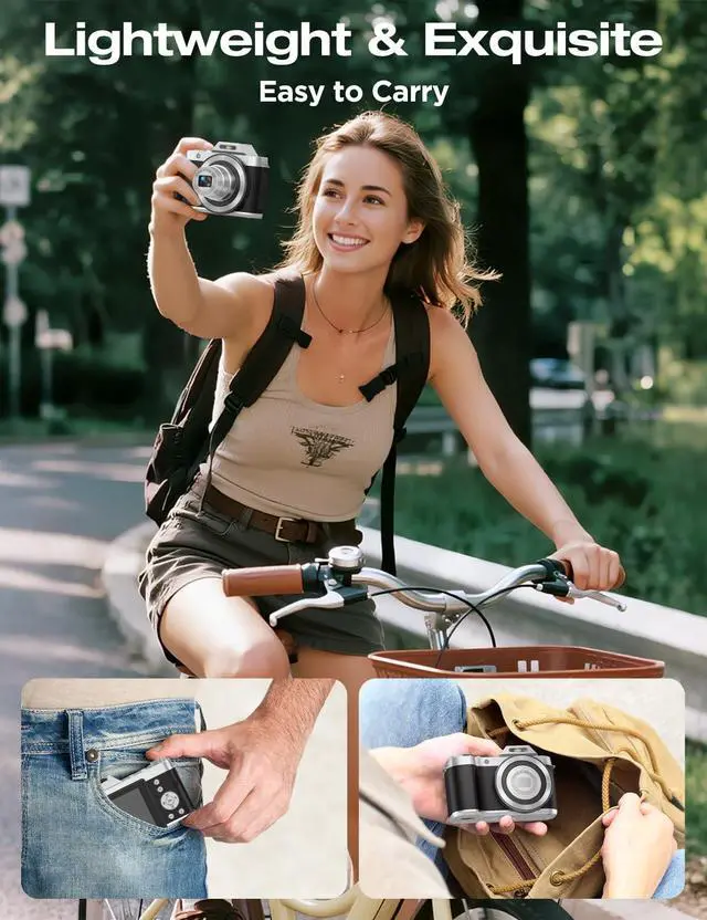 Alt view image 5 of 7 - 4K 64MP Digital Camera, 6X Optical Zoom Retro WiFi Autofocus | Long-lasting rechargeable battery | Lightweight for travel vlogging | Perfect for gifting
