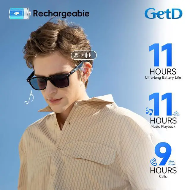 Alt view image 5 of 7 - AI Glasses, Smart Glasses Powered by ChatGPT, Real-Time AI Translation | Photochromic lens, AI translation in 145 languages, Handsfree calls, Immersive audio, Holds AI conversations