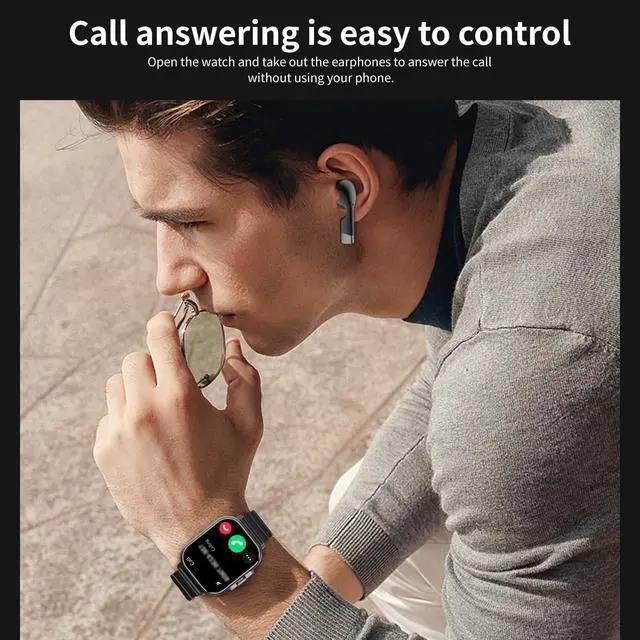 Alt view image 5 of 7 - Smart Watch with Earbuds, 2 in 1 Bluetooth Smartwatch for Men Women, 2.01" HD, Answer/Make Call, Sleep Monitor Fitness Tracker, 100+ Sports Modes, Compatible with Android iOS