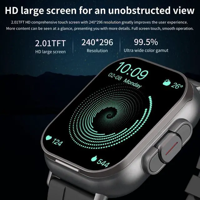 Alt view image 4 of 7 - Smart Watch with Earbuds, 2 in 1 Bluetooth Smartwatch for Men Women, 2.01" HD, Answer/Make Call, Sleep Monitor Fitness Tracker, 100+ Sports Modes, Compatible with Android iOS