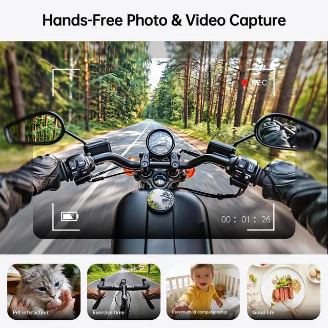 Alt view image 5 of 7 - 2026 New AI Smart Glasses with 13MP Camera, Wireless Charging, AI Voice Assistant, Real-Time Translation, Open-Ear Speakers for Audio, Bluetooth Video Recording Glasses for Work, Travel, 3 Lenses