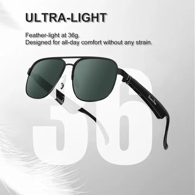Alt view image 6 of 7 - Smart Glasses for Men,AI Glasses 12H Work Time | Real-time Translation Bluetooth 150+ Languages IPX7 Waterproof Polarized Anti-UV Anti-Dizziness for Business Travel