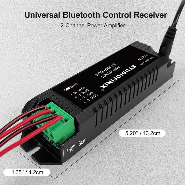 Alt view image 6 of 7 - STUODIOFINIX 2-Channel Mini 5.1 Bluetooth Amplifier for Passive Speakers with TWS,AUX,Replacement Part,Suitable for Wall/Ceiling/Bookshelf Speakers