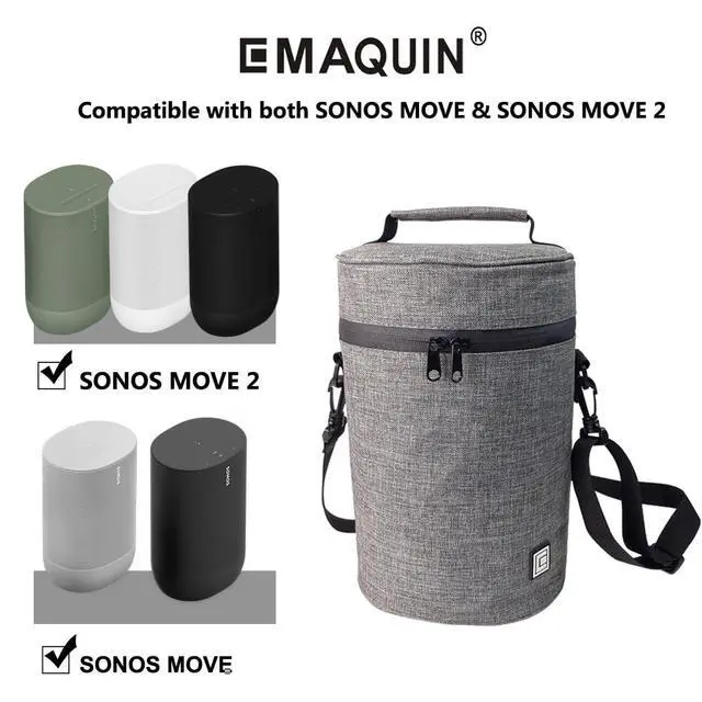 Alt view image 4 of 7 - Travel and Storage Carrying Case for Sonos Move/Sonos Move 2 Speaker(Both Compatible with Sonos Move/Move 2 and Charging Base,Sliver Grey)