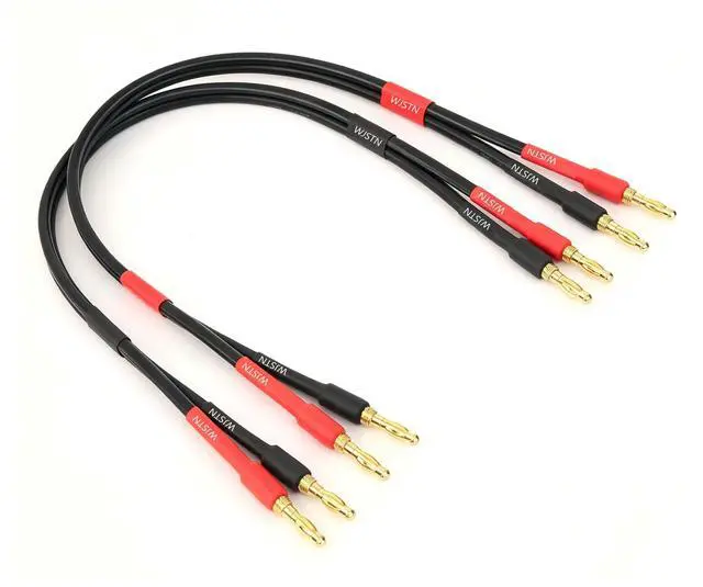 Alt view image 2 of 6 - Banana Plug to Banana Plug Speaker Cable, 12awg tinned Oxygen Free Copper (OFC) Silicone Rubber Cable (1.5FT)