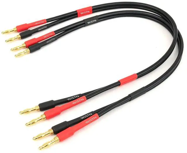 Alt view image 3 of 6 - Banana Plug to Banana Plug Speaker Cable, 12awg tinned Oxygen Free Copper (OFC) Silicone Rubber Cable (1.5FT)