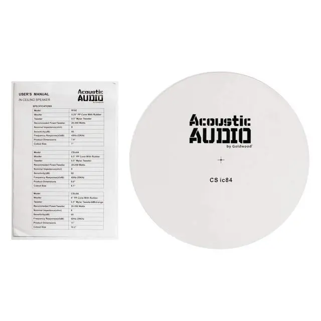 Alt view image 7 of 7 - Acoustic Audio CSic84 Frameless in Ceiling 8" Speaker 2 Pair Pack 3 Way Home Theater Speakers