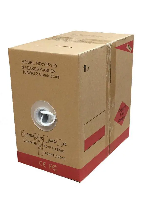 Alt view image 2 of 2 - 500FT Speaker Wire 16AWG 16/2 CL2 in Wall OFC Oxygen-Free Copper Bulk Audio Cable 2 Conductors (16/2)
