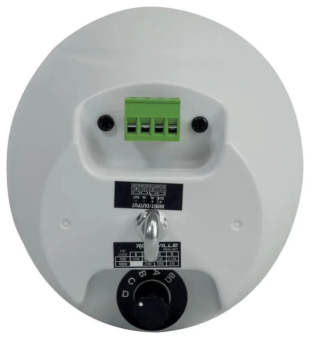 Alt view image 5 of 7 - PEN-40T White 4" Hanging Pendant Speaker for Restaurants, 5-Pack | 70V/100V Transformer Taps: 40W, 20W, 10W, 5W or 8 Ohm 60W RMS, Euroblock Terminals, Deep Bass