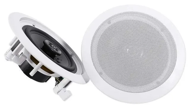 Alt view image 5 of 7 - HC655-16 White 12-Pack 6.5" in-Ceiling Home Theater Speakers | 500W Peak / 160W RMS, 2-Way, Swivel Tweeter, Paintable Flush Mount Grills, Polypropylene Cone, 16 Ohm