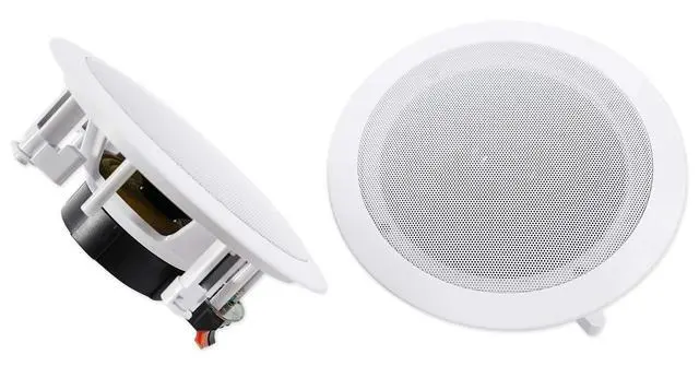 Alt view image 6 of 7 - HC655-16 White 12-Pack 6.5" in-Ceiling Home Theater Speakers | 500W Peak / 160W RMS, 2-Way, Swivel Tweeter, Paintable Flush Mount Grills, Polypropylene Cone, 16 Ohm