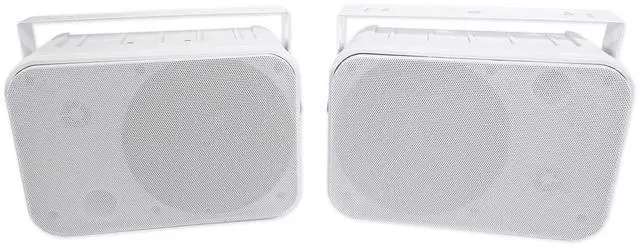 Alt view image 2 of 7 - HP65S White 6.5" Outdoor/Indoor Home Theater Speakers, 4-Pack | 500W Peak/160W RMS, Swivel Bracket, IPX44 Weather Resistant, Stainless Steel Grill, Bass Reflex Port, 4 Ohm, Waterproof