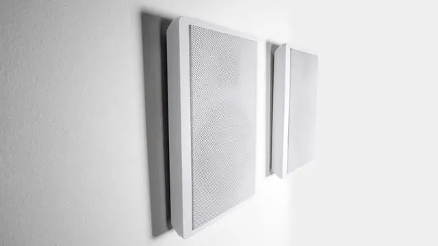 Alt view image 2 of 7 - RockSlim White 5.25" Home Theater Wall Mount Speakers, 6-Pack | 240W Peak, 80W RMS, Slim 1.38" Design, Easy Wall Mount, 0.5" Mylar Tweeters, White Finish