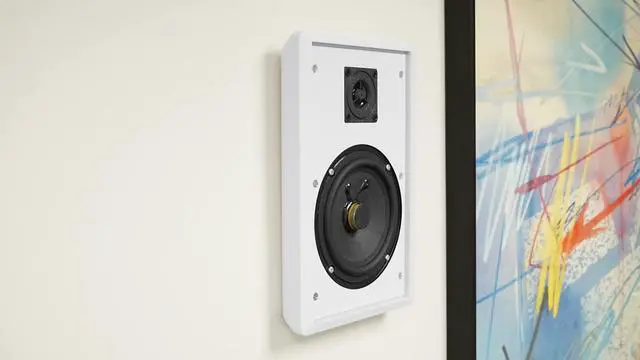 Alt view image 6 of 7 - RockSlim White 5.25" Home Theater Wall Mount Speakers, 6-Pack | 240W Peak, 80W RMS, Slim 1.38" Design, Easy Wall Mount, 0.5" Mylar Tweeters, White Finish