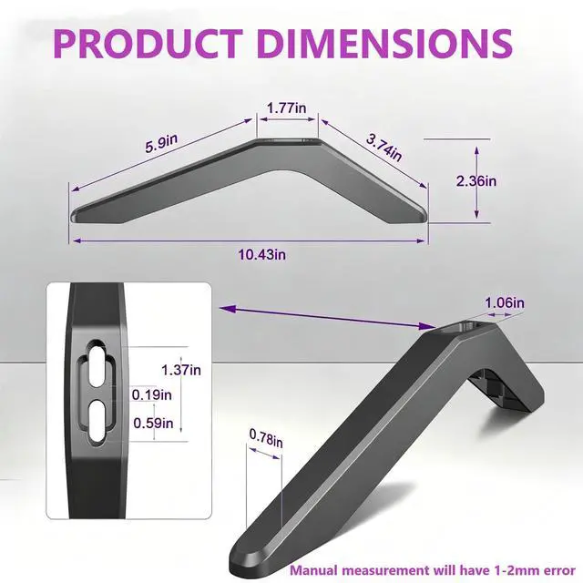 Alt view image 2 of 7 - Metal Base Stand for TCL Smart TV,TV Replacement feet - Fit for Select Models for 32-80inches Samsung, Hisense, Roku,LG and Vizio. Not Universal