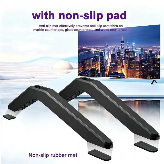 Alt view image 5 of 7 - Metal Base Stand for TCL Smart TV,TV Replacement feet - Fit for Select Models for 32-80inches Samsung, Hisense, Roku,LG and Vizio. Not Universal