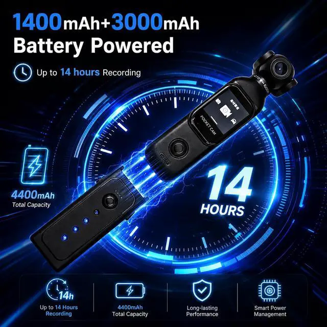 Alt view image 5 of 7 - Vlogging Camera, Pocket Camera with 64GB Card | Audio & Video Recording, Touch Screen, 270° Rotating Lens, Charging Case Included Handheld for YouTube, Traveling, Daily Life