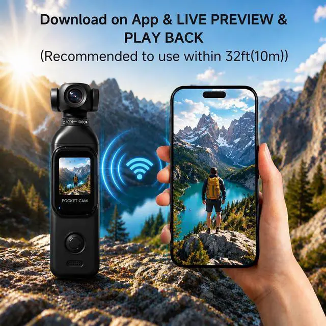 Alt view image 6 of 7 - Vlogging Camera, Pocket Camera with 64GB Card | Audio & Video Recording, Touch Screen, 270° Rotating Lens, Charging Case Included Handheld for YouTube, Traveling, Daily Life