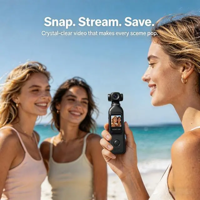 Alt view image 7 of 7 - Vlogging Camera, Pocket Camera with 64GB Card | Audio & Video Recording, Touch Screen, 270° Rotating Lens, Charging Case Included Handheld for YouTube, Traveling, Daily Life